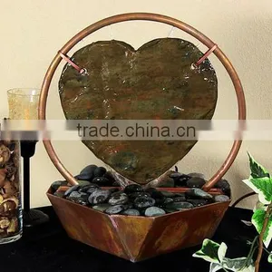 Copper and Slate Heart Tabletop Fountain thumbnail-1