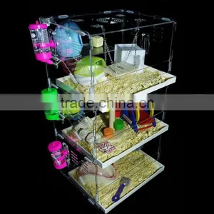 KM-VP54 Acrylic Hamster Cage With Light,clear Hamster Box,customized Clear Acrylic Pets Container thumbnail-1