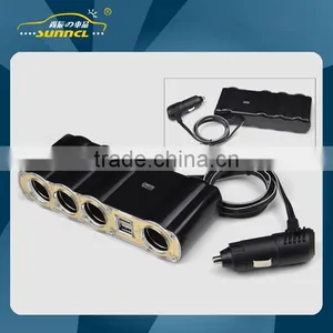 2 USB 4 Holes Car Cigarette Lighter Socket Car Adapter Plug thumbnail-1