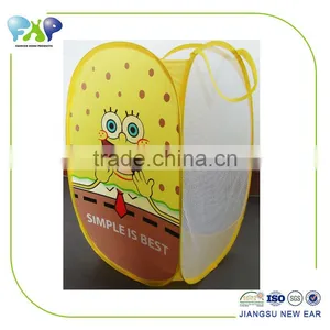 High Quality Logo Printed Cute Square Shape Baby Folding Laundry Hamper thumbnail-1