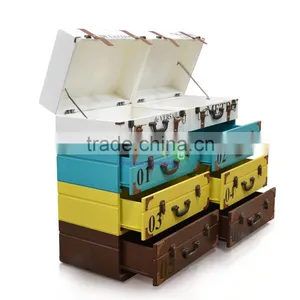 Art Furniture Chest Of 8 Drawers, Suite Case Shaping Front Side Multi Color thumbnail-2