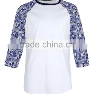 Stamp Pattern Printing Raglan t Shirt Pure Cotton High Quality Custom Long Sleeve Shirt for Male thumbnail-5