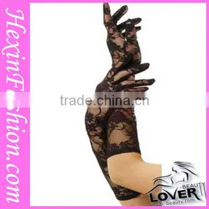 Wholesale Black Elegant Lame Opera Length Leather Hand Gloves thumbnail-1
