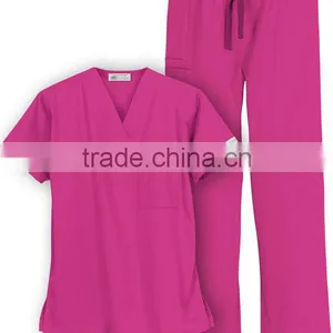 Burgundy Nursing Scrub Suits for Women SLU001 thumbnail-1
