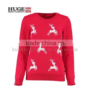 Professional OEM Service Reindeer Christmas Girls Winter Sweater thumbnail-1