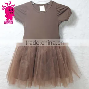 Kids Girls Toddler Baby Princess Dress Dolid Color Tutu Short Sleeve Dresses thumbnail-2