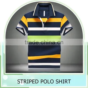 Wholesale Custom Polo T Shirt 2016 New Design Cotton Short Casual Striped Slim Contrast Color Men's Polo Shirt thumbnail-1