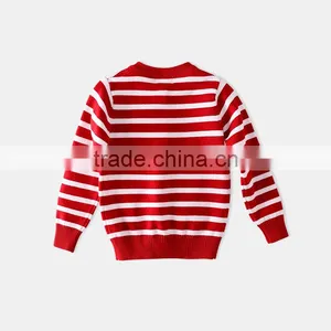 S60600B Girl Stripe Sweaters Cartoon Patch Girls Cardigan Cotton Outerwear thumbnail-5