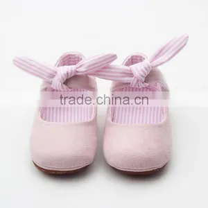 Pink Fabric Baby Handmade Non-slip Sole Baby Girls Shoes thumbnail-5