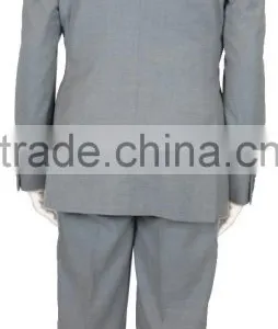 NAAMS MEN'S WOOL 2 BUTTON 2 VENT SLIM FIT SUIT JACKET FLAT FRONT PANT GREY thumbnail-4