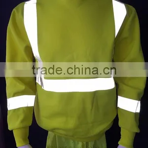 80% Polyester 20% Cotton Fleece hi Vis Safety Sweatshirt With Heat-applied Reflective Tape Meet CSA Z96 Requirement thumbnail-3