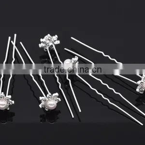 Wholesale 2-7/8" Rhinestone Flower Charm Wedding Hairpins thumbnail-3