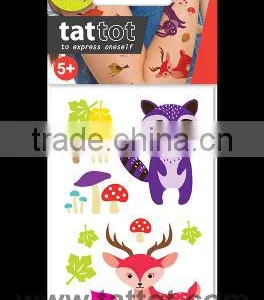 Mini Kid Color Temporary Tattoo Woodland Animal Fashion Tattoos thumbnail-1