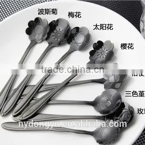 High Quality Stainless Steel Coffee Spoon /llg Gold Plate Rose Stainless Steel Spoon Tea Spoon /fancy Dinnerware Tableware thumbnail-1