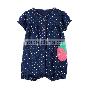 Summer Short Sleeves Cartoon Cotton Newborn Baby Girls Boys Jumpsuits thumbnail-4