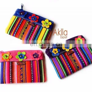 Aguayo Blanket Coin Purses With Suede and Zipper thumbnail-1