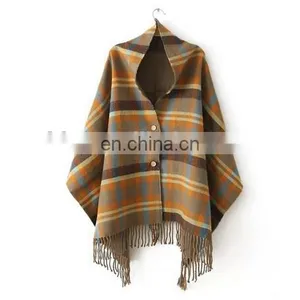 Shawls&Scarves Two Usage Tartan Fringe on the Botton Winter Warmer Tartan Scarf Trendy Fashion thumbnail-1