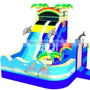 Commercial Grade Inflatable Water Slide Tropical Paradise Water Slide With Pool thumbnail-1