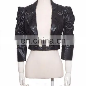 Gothic Fetish Synthetic Leather Crop Top Jacket thumbnail-1