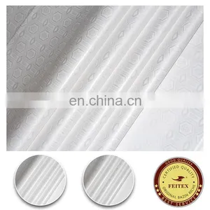 White 100% Cotton Textile Fabric Price Per Yard Sewing Material For African Women Bazin Riche Fabric thumbnail-1