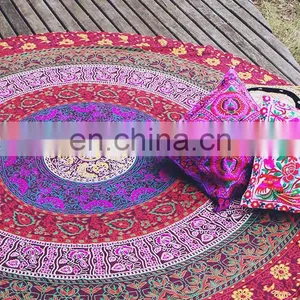 72" Indian Roundie Six Color Yoga Mat Mandala Hippie Tapestry Beach Throw Towel Yoga Bohemian Art thumbnail-2