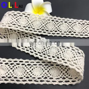 OLCT003 3cm Wholesale White African Cotton Tulle Lace Crochet for Ladies Clothes thumbnail-6