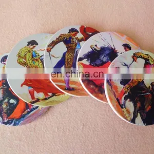 Custom Round Ceramic Coaster With Cork Back thumbnail-6