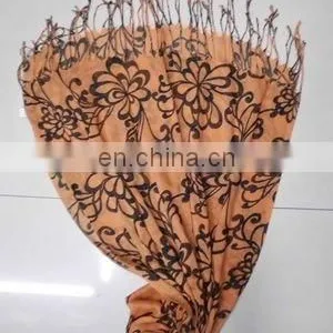 Orange Circular Rayon Scarf thumbnail-1