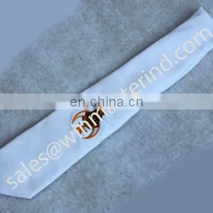 Masonic Reglia White Tie With Embroiderd Logo thumbnail-1