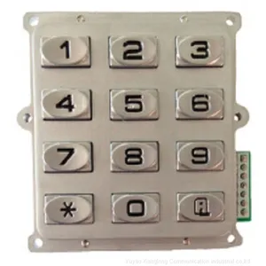 12 Button Customized Zinc Alloy Waterproof Metal Keypad for Access Control thumbnail-2