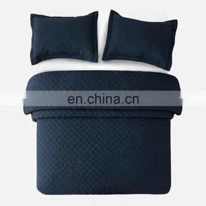 Elegant Winter Custom Lightweight Made Solid Dyed Plain Full Oversized King Size Quilted Bedspread Set For Home thumbnail-2