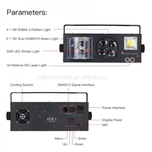 DJ Party Disco Lights With Remote, 4 in 1 Multi-Effects Pattern Projector Lamp Compatible thumbnail-2
