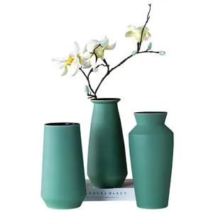 Beautiful Green Tall Nordic Morandi Modern Simple Ceramic Vase For Shopping Mall Decor thumbnail-5