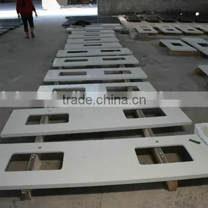 New 2016 Product Artificial Pure White Prefab Quartz Vanity Tops thumbnail-5