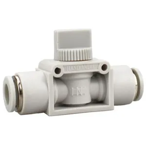 HVFF Series Plastic 2 Way Union Straight Air Hand Valve Quick Connector Pneumatic Fitting thumbnail-1