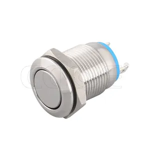 Ip65 12mm Metal Flat Head 6v One Normally Open Momentary Switch Push Button for Alarm System thumbnail-1