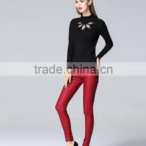 Special Design See Through Look Pullover Collar Sexy Knitwear for Fashion Leads thumbnail-4