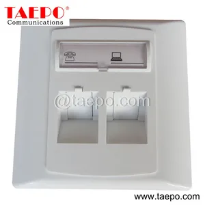 86x86mm German Style 1 Port 2 Port RJ45 Network Face Plates for Outlets From China Factory TAEPO thumbnail-1