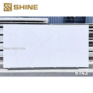 Super White Marble Artificial Polished Quartz Slab Tiles for Kitchen Countertops Villas, Hotels Bathrooms Table Tops thumbnail-1
