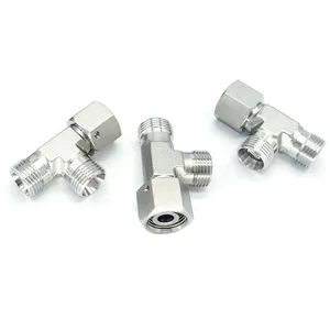 304 Stainless Steel Tee Fitting With Loose Nut, Ferrule-Type Hydraulic Tube Adapter, Yonghua Eaton Standard (CC, CD) thumbnail-3