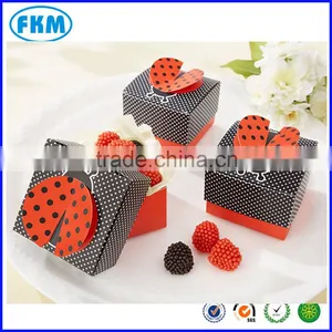 50X Ladybug Pattern Wedding Favors Candy Box Baby Shower Gift Boxes 5.7*5.7*3.7 thumbnail-1