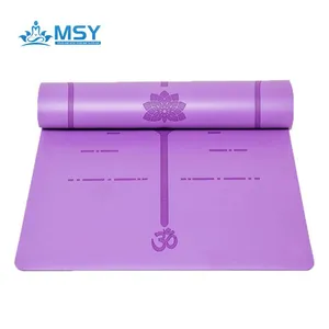 Custom Logo PU Rubber Pilates Yoga Mat for Home Workout - Natural Rubber Base thumbnail-4