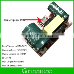 2016 Cheapest LED Driver 1501 Core DC15-150V 140MA Single Voltage High Efficiency Flichker Free thumbnail-1