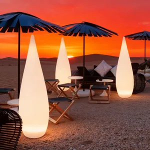 Modern LED Waterproof Drop Shape White Shade Floor Lamp Art Deco Design for Indoor/Outdoor Use 3000/4000/6000K thumbnail-1