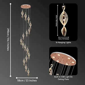Cascade Staircase Chandelier – Twisted Acrylic Spiral LED thumbnail-2