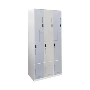 L-shaped Steel Gym Locker Customized 6 Doors Metal Storage Clothes Cabinet With Combination Lock thumbnail-3