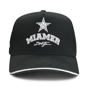 Premium Custom Embroidered 5-Panel Baseball Caps With Rope thumbnail-1