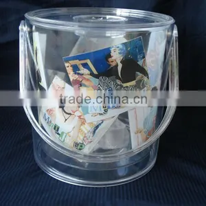Transparent Portable Double Layer Plastic Ice Bucket With Lid thumbnail-1