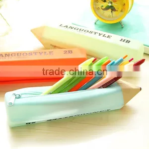 Cute Promotion Cheap Silicone Pen Pencil Stationery Pouch Bag Case thumbnail-1