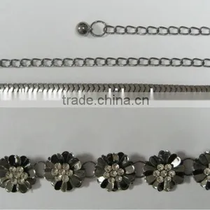 Metal Chain Belts With Rhinestones, Cloth Accessories, Metal Belts With Stone UNDER 33" WAIST thumbnail-1